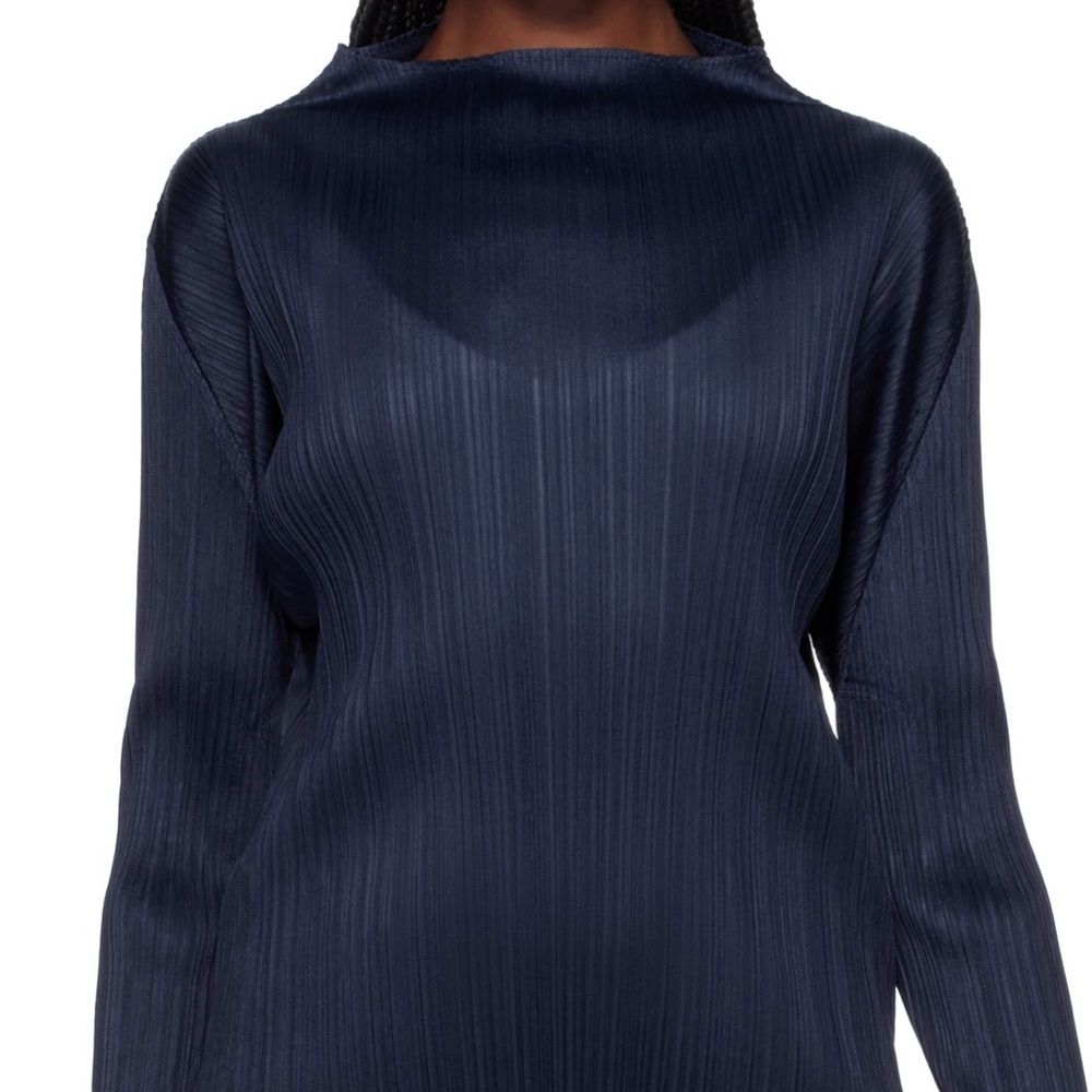 Issey Miyake Midnight Blue Pleated Blouse